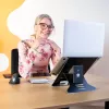 R-Go Tools klēpjdatora statīvs R-Go Riser Document, ergonomisks, salokāms un regulējams statīvs ar dokumentu turētāju, melns