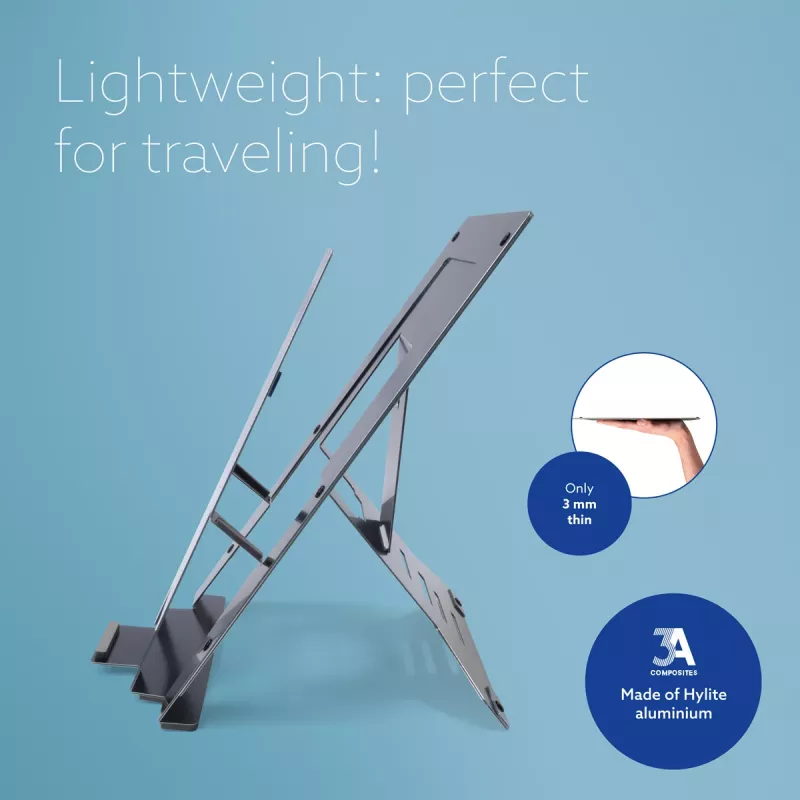 R-Go Tools klēpjdatora statīvs R-Go Riser Document, ergonomisks, salokāms un regulējams statīvs ar dokumentu turētāju, melns
