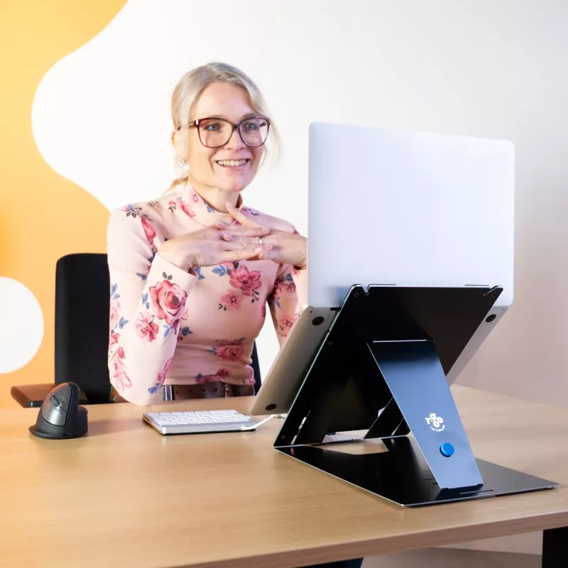 R-Go Tools planšetdatora un klēpjdatora statīvs R-Go Riser Duo, piemērots 10–22 collu ekrānam, melns