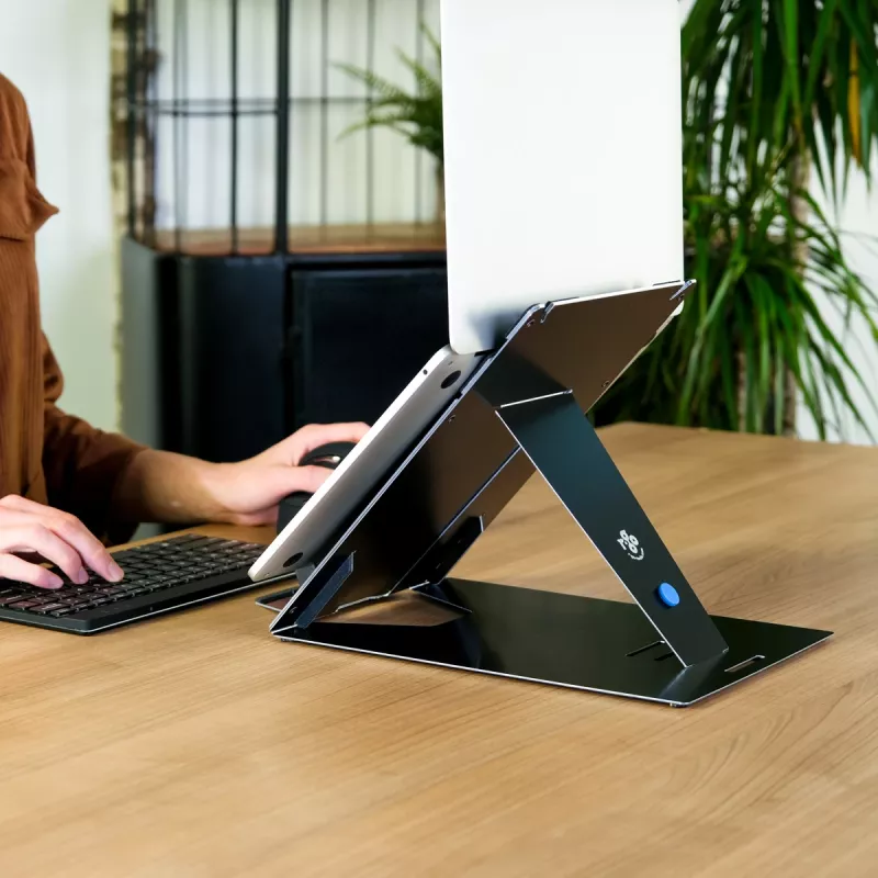 R-Go Tools planšetdatora un klēpjdatora statīvs R-Go Riser Duo, piemērots 10–22 collu ekrānam, melns