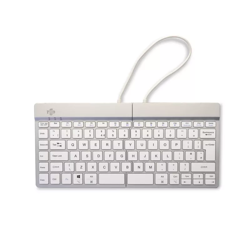 R-Go Tools ergonomiskā tastatūra R-Go Split Break ar paužu programmatūru, ergonomiska dalītā tastatūra, QWERTY (UK), Bluetooth, balta