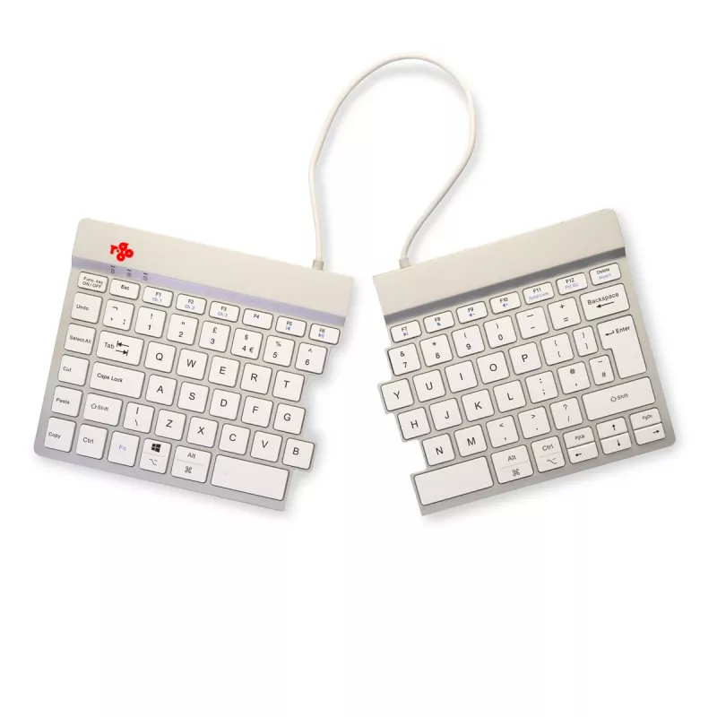 R-Go Tools ergonomiskā tastatūra R-Go Split Break ar paužu programmatūru, ergonomiska dalītā tastatūra, QWERTY (UK), Bluetooth, balta