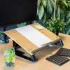 R-Go Tools dokumentu turētājs R-Go Read2Write, piemērots lasīšanai un rakstīšanai, ergonomisks, ar mīkstu putu plaukstas balstu, ozolkoks