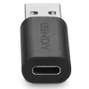 Lindy USB 3.2 Type A uz C adapteris, USB 3.2 Type A, USB 3.2 Type C, melns