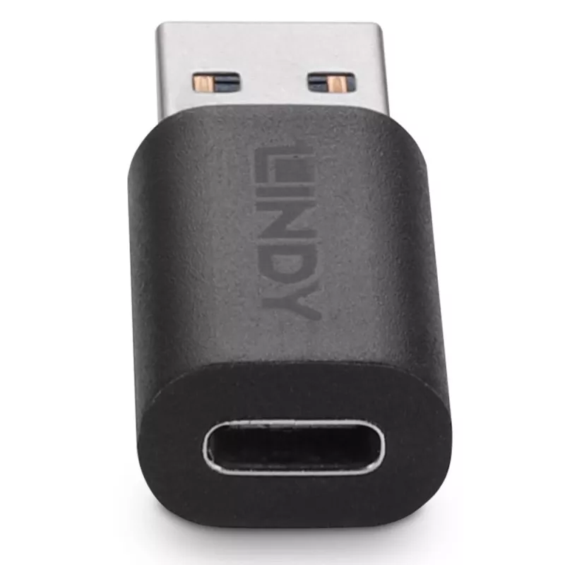 Lindy USB 3.2 Type A uz C adapteris, USB 3.2 Type A, USB 3.2 Type C, melns