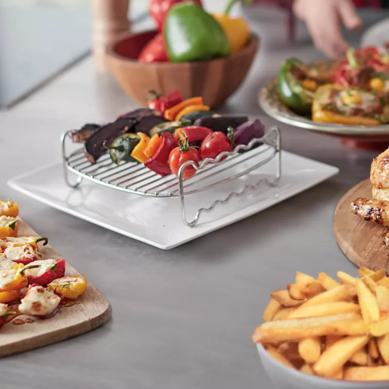 Philips Airfryer piederums HD9950/00 XXL Party Master Kit, Philips, Airfryer XXL HD963x, HD965x, pelēks, tērauds, 215 mm, 198 mm