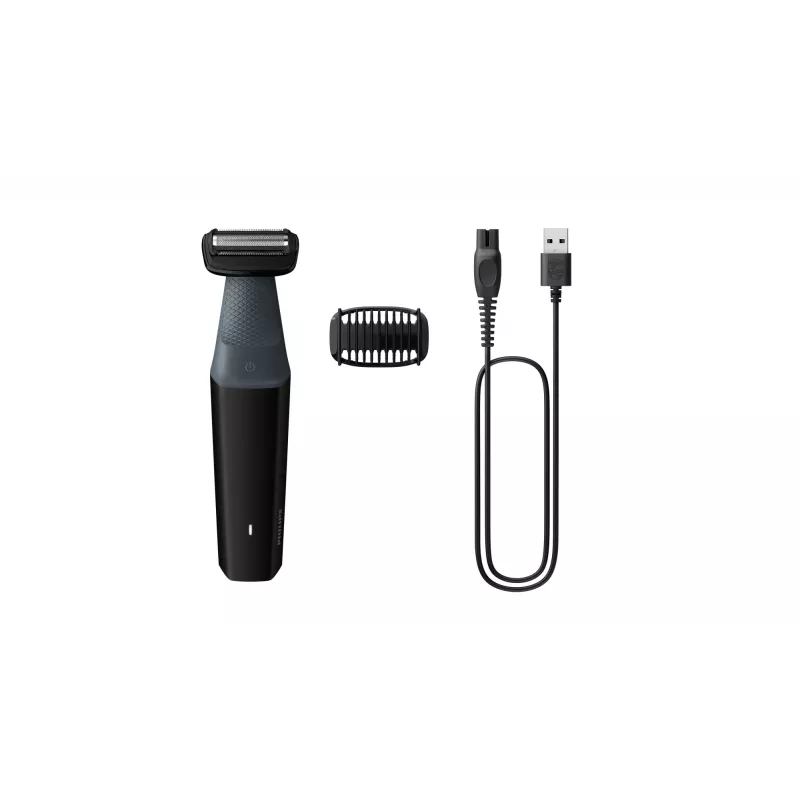Ķermeņa trimmeris Philips BODYGROOM Series 3000 BG3017/01 ūdensizturīgs, melns, pelēks