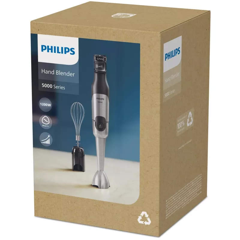 Philips 5000 sērijas HR2682/00 blenderis Iegremdējamais blenderis 1200 W Melns, nerūsējošais tērauds