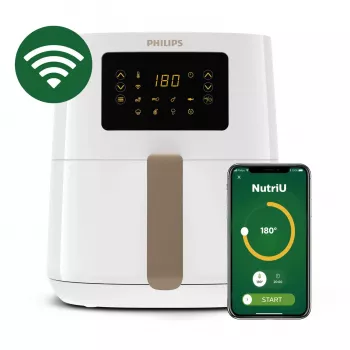Philips 5000 sērija HD9255/30 fritieris Viena 4,1 L Brīvi stāvoša 1400 W Karstā gaisa fritieris Zelts, Balts