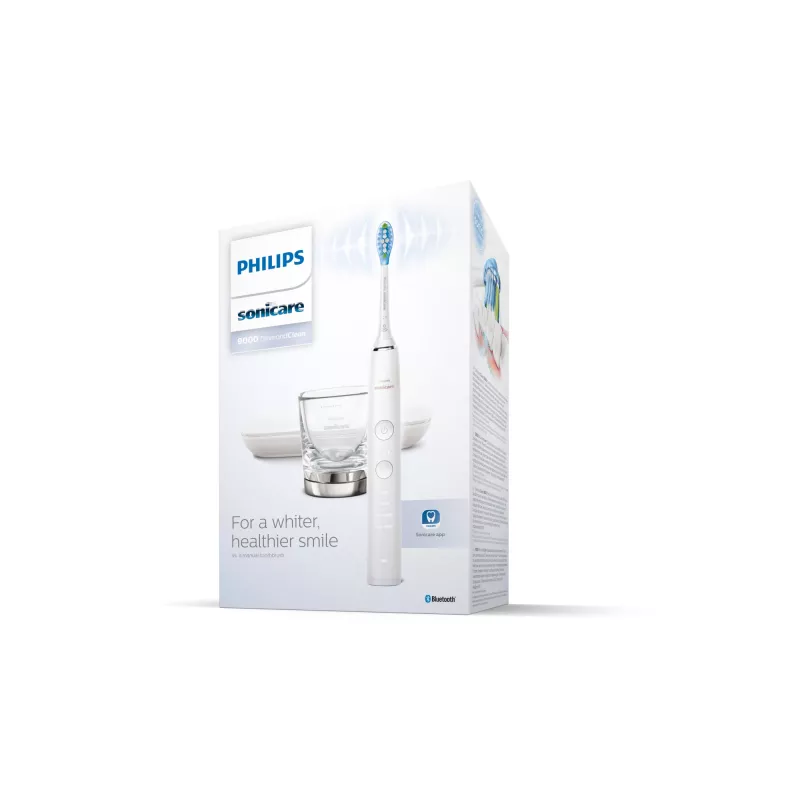 Sonic elektriskā zobu birste Philips DiamondClean 9000 HX9911 — vibrējoša zobu birste, ar litija jonu akumulatoru, 3 režīmi, balta