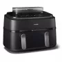 Karstā gaisa fritieris Philips 5000 sērija NA551/00 — 9 L ietilpība, 2300 W, skārienvadība, LED displejs, melns/sudrabains