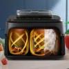 Karstā gaisa fritieris Philips 5000 sērija NA551/00 — 9 L ietilpība, 2300 W, skārienvadība, LED displejs, melns/sudrabains