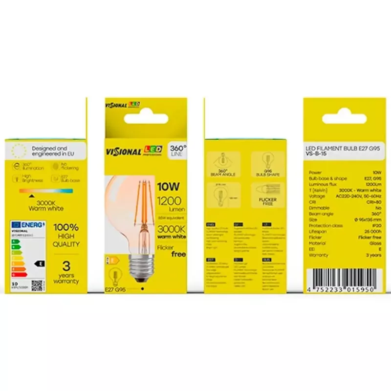 LED spuldze VISIONAL VS-B-15 12W 1200 lm 3000K