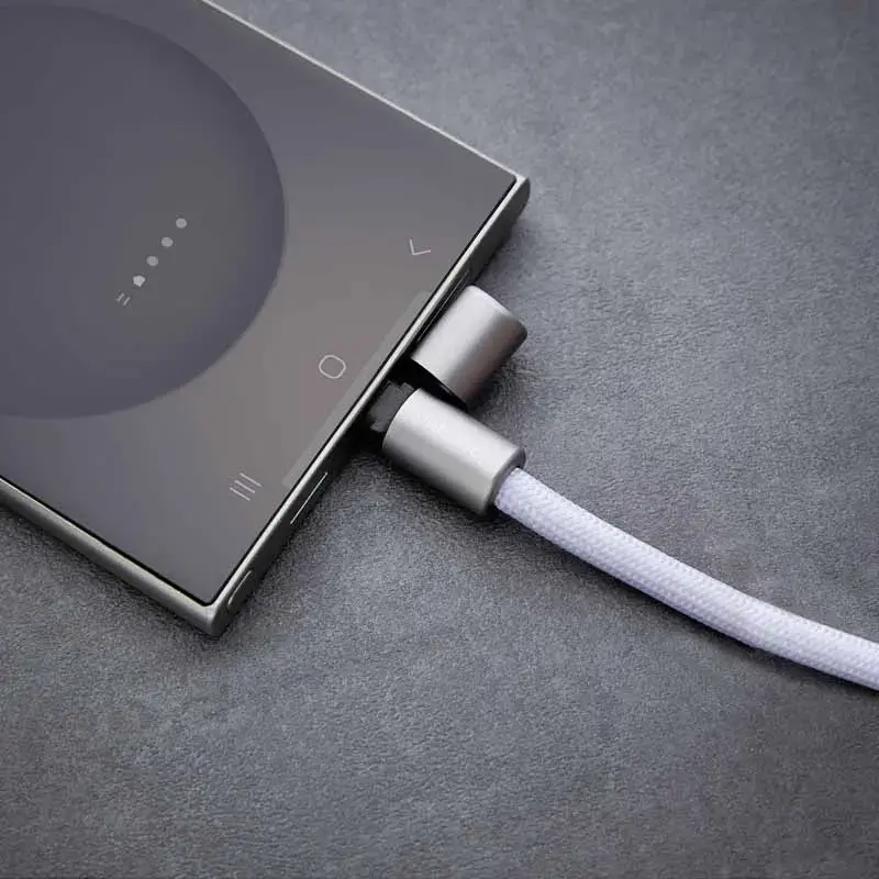 Intenso USB-C uzlādes štrope telefona kaklarotas kabelis 60 W ātrā uzlāde regulējams garums 1,65 m neilons violeta