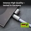 Intenso USB-C uzlādes štrope telefona kaklarotas kabelis 60 W ātrā uzlāde regulējams garums 1,65 m neilons violeta