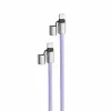 Intenso USB-C uzlādes štrope telefona kaklarotas kabelis 60 W ātrā uzlāde regulējams garums 1,65 m neilons violeta