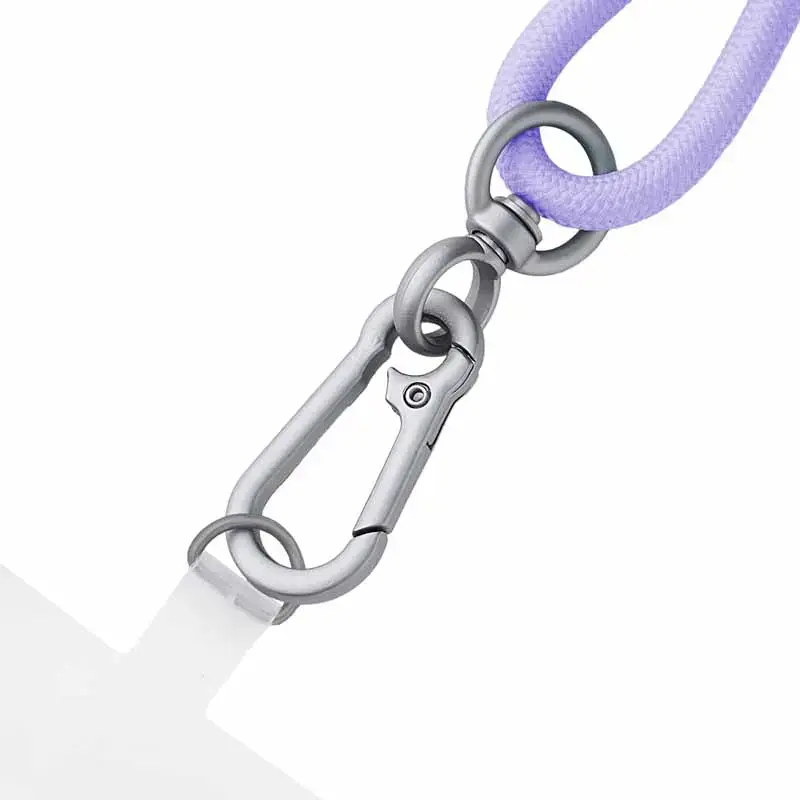 Intenso USB-C uzlādes štrope telefona kaklarotas kabelis 60 W ātrā uzlāde regulējams garums 1,65 m neilons violeta
