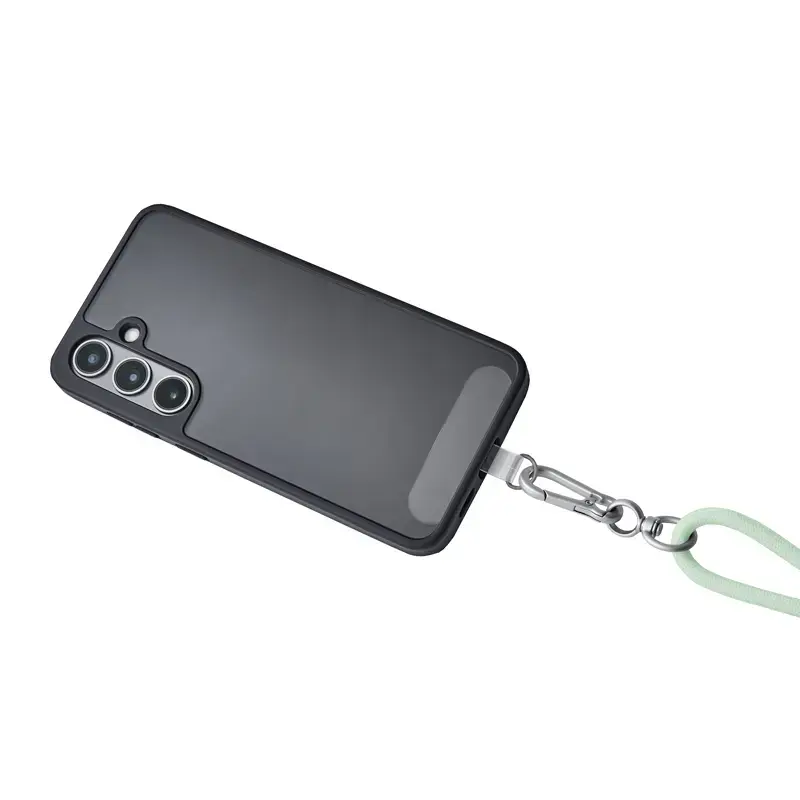 Intenso USB-C uzlādes štrope tālruņa kakla siksnas kabelis 60 W ātrā uzlāde regulējams garums 1,65 m neilons zaļš