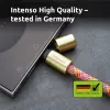 Intenso USB-C uzlādes auklas telefona kaklarotas kabelis 60W ātrā uzlāde regulējams garums 1,65m neilons daudzkrāsains