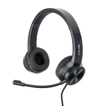 Headset Lindy USB-C Office Headset Vadu 20-20000 Hz 1.95m Melns