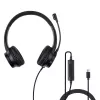 Headset Lindy USB-C Office Headset Vadu 20-20000 Hz 1.95m Melns