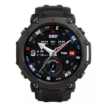 Amazfit T-Rex 3 Pro 3.81 cm (1.5 collas) AMOLED 48 mm digitāls 480 x 480 pikseļi skārienjūtīgs melns Wi-Fi GPS (satelīta)