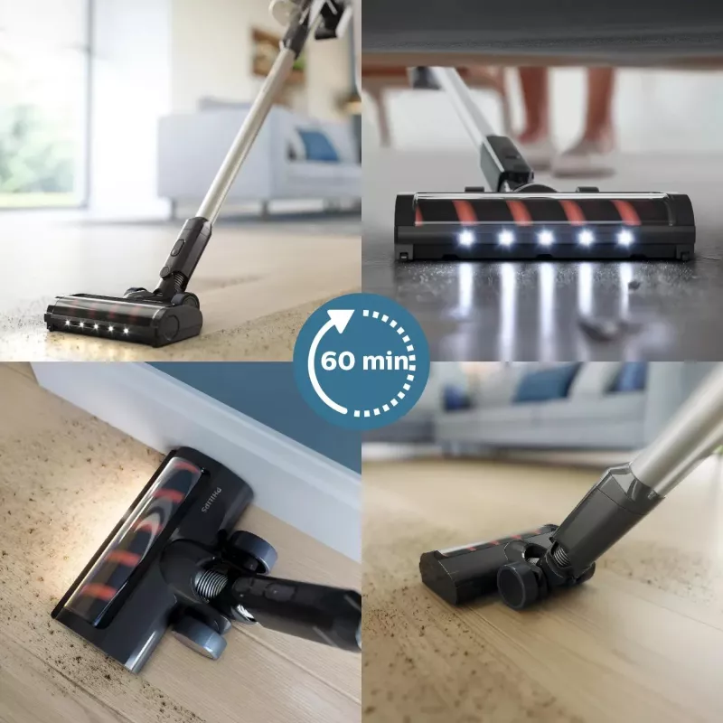 Philips 3000 series XC3032/01 putekļu sūcējs ar kātu/elektriskā suka Baterija Sausā Bez maisiņa Zila