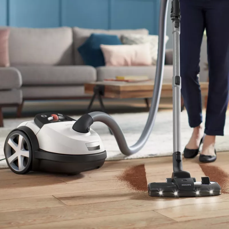 Cilindrs vertikāls putekļsūcējs Philips 8000 sērija XD8142/12 — 900 W, 4 L putekļu maisiņš, HEPA, 12 m darbības rādiuss