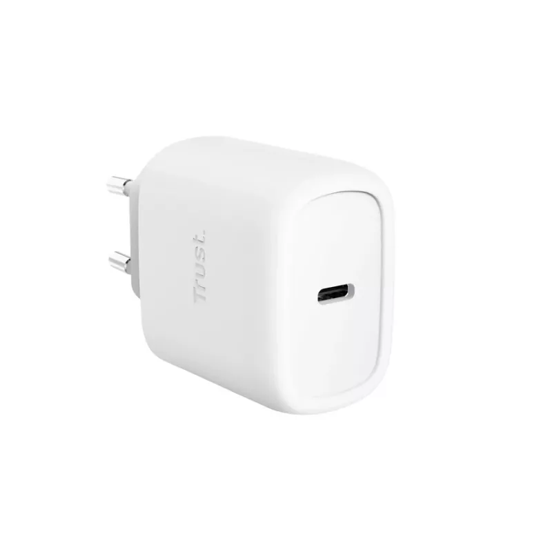 TRUST Maxo 45W USB-C GaN lādētājs, 45 W, USB-C izeja, 20 V maks., 2 m kabelis, balts
