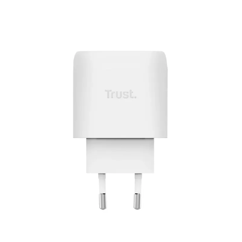 TRUST Maxo 45W USB-C GaN lādētājs, 45 W, USB-C izeja, 20 V maks., 2 m kabelis, balts