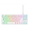 Mehāniska spēļu tastatūra bez ciparu daļas TRUST GXT 833W Thado TKL — USB, QWERTY US, RGB, balta, 87 taustiņi