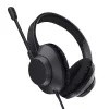 Trust Ayda Max austiņas ar vadu, galvas lente, zvani/mūzika, USB Type-C / USB Type-A, melns