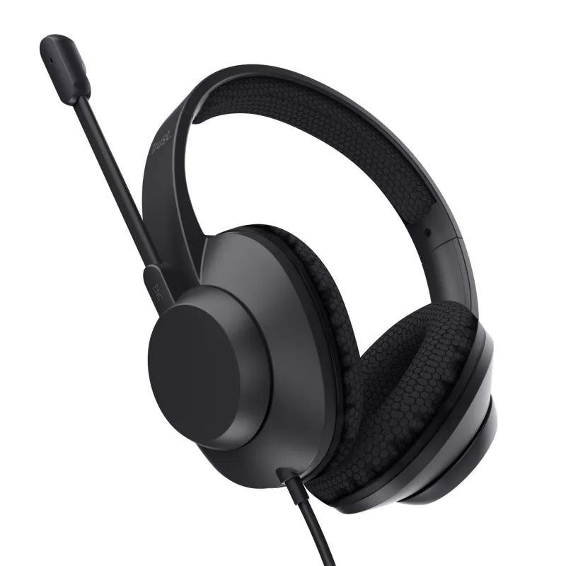 Trust Ayda Max austiņas ar vadu, galvas lente, zvani/mūzika, USB Type-C / USB Type-A, melns
