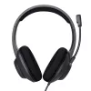 Trust Ayda Max austiņas ar vadu, galvas lente, zvani/mūzika, USB Type-C / USB Type-A, melns