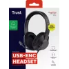 Trust Ayda Max austiņas ar vadu, galvas lente, zvani/mūzika, USB Type-C / USB Type-A, melns