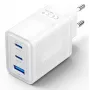 Vention FERW0-EU 65W iekštelpu maiņstrāvas ātrais lādētājs portatīvajam datoram, viedtālrunim, planšetdatoram, viedpulkstenim, austiņām, 2× USB-C, balts