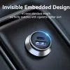 Auto lādētājs Vention divu pieslēgvietu USB A+C(18/20) pelēks mini stila alumīnija sakausējuma veids