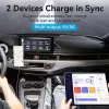 Auto lādētājs Vention divu pieslēgvietu USB A+C(18/20) pelēks mini stila alumīnija sakausējuma veids