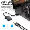 Vention 2 portu USB ārējā skaņas karte 0,15 m, melna, 2.1 kanāli, 16 biti