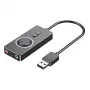 Vention USB 2.0 ārējais stereo skaņas adapteris ar skaļuma regulēšanu 0,15 m melns ABS