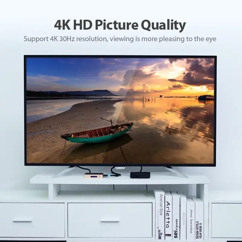 HDMI sadalītājs Vention 1 ieeja 4 izejas 4K@30Hz zelta alumīnija sakausējums
