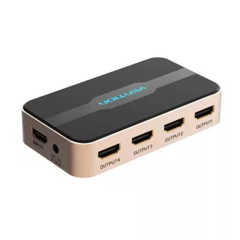 HDMI sadalītājs Vention 1 ieeja 4 izejas 4K@30Hz zelta alumīnija sakausējums