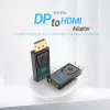 Vention DisplayPort vīrišķais uz HDMI sievišķo adapteris melns DP HDMI zelta pārklājums