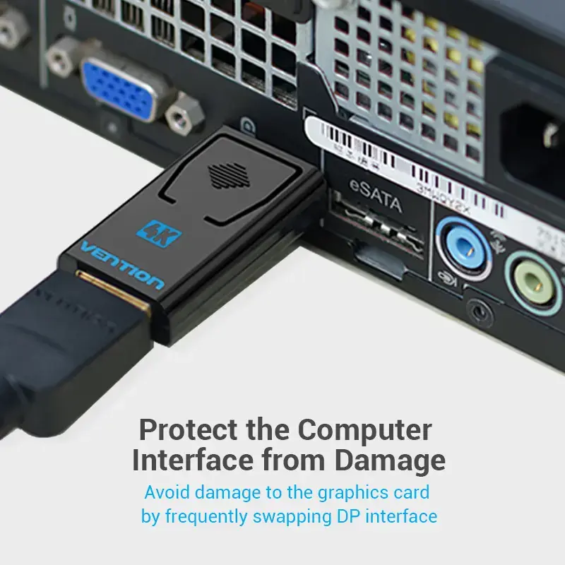Vention DisplayPort vīrišķais uz HDMI sievišķo adapteris melns DP HDMI zelta pārklājums