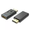Vention DisplayPort vīrišķais uz HDMI sievišķo adapteris melns DP HDMI zelta pārklājums