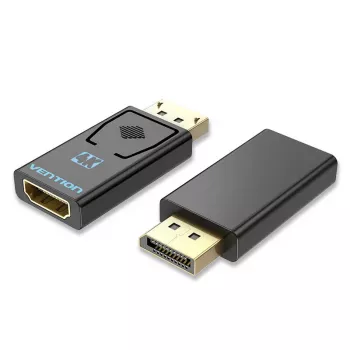 Vention DisplayPort vīrišķais uz HDMI sievišķo adapteris melns DP HDMI zelta pārklājums