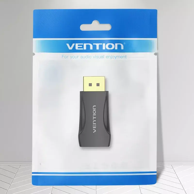 DisplayPort–HDMI adapteris Vention HBOB0, DisplayPort spraudnis (vīrišķais) uz HDMI ligzdu (siev. veida), melns, apzeltīti kontakti