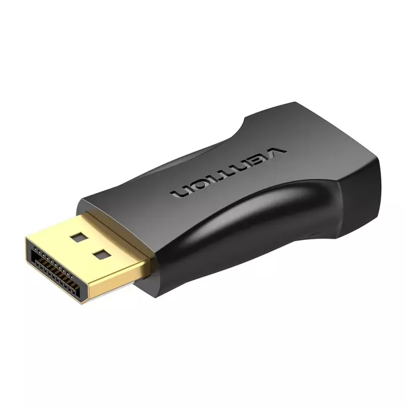 DisplayPort–HDMI adapteris Vention HBOB0, DisplayPort spraudnis (vīrišķais) uz HDMI ligzdu (siev. veida), melns, apzeltīti kontakti
