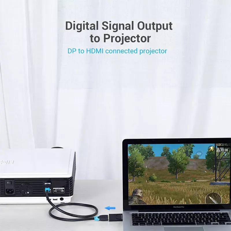 DisplayPort–HDMI adapteris Vention HBKB0 — DP spraudnis uz HDMI ligzdu, melns, ar zeltītiem kontaktiem