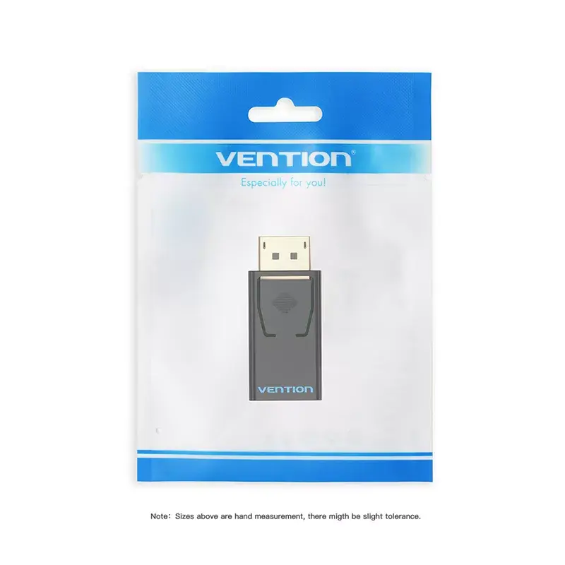 DisplayPort–HDMI adapteris Vention HBKB0 — DP spraudnis uz HDMI ligzdu, melns, ar zeltītiem kontaktiem